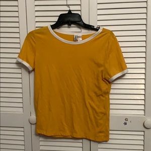 5/$25 deal! Divided Cute Yellow White Rim Tee